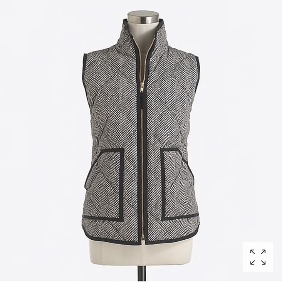 J. Crew Herringbone Printed Quilted Puffer Vest - Picture 2 of 4